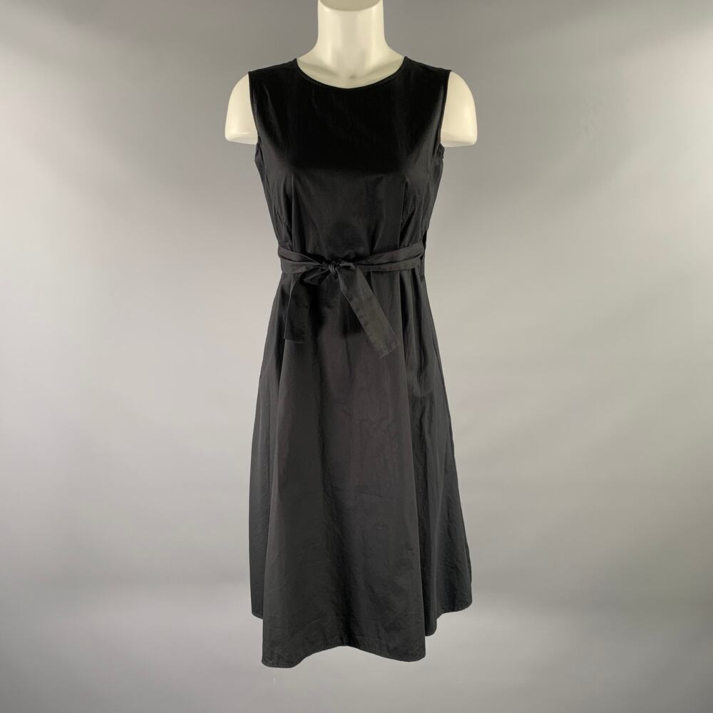 JIL SANDER Size 2 Black Cotton IW405708 Open back Knee-Length Dress